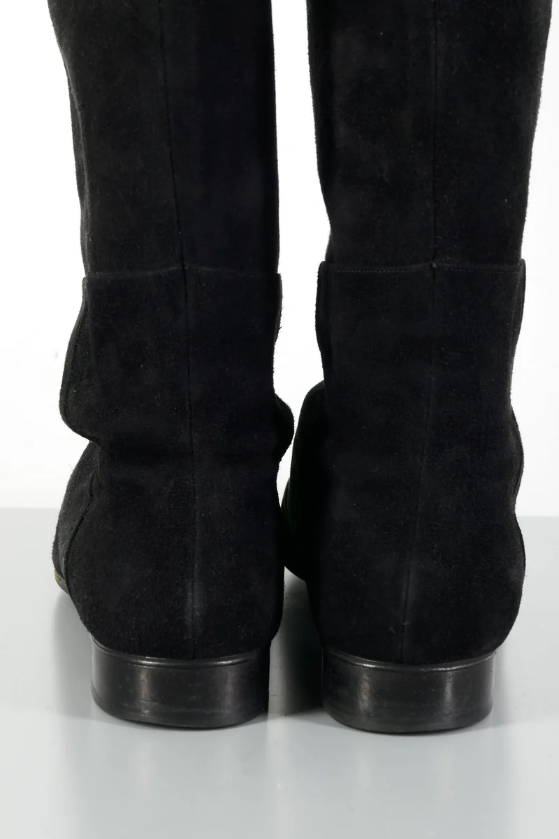 Overknees Wildleder schwarz
