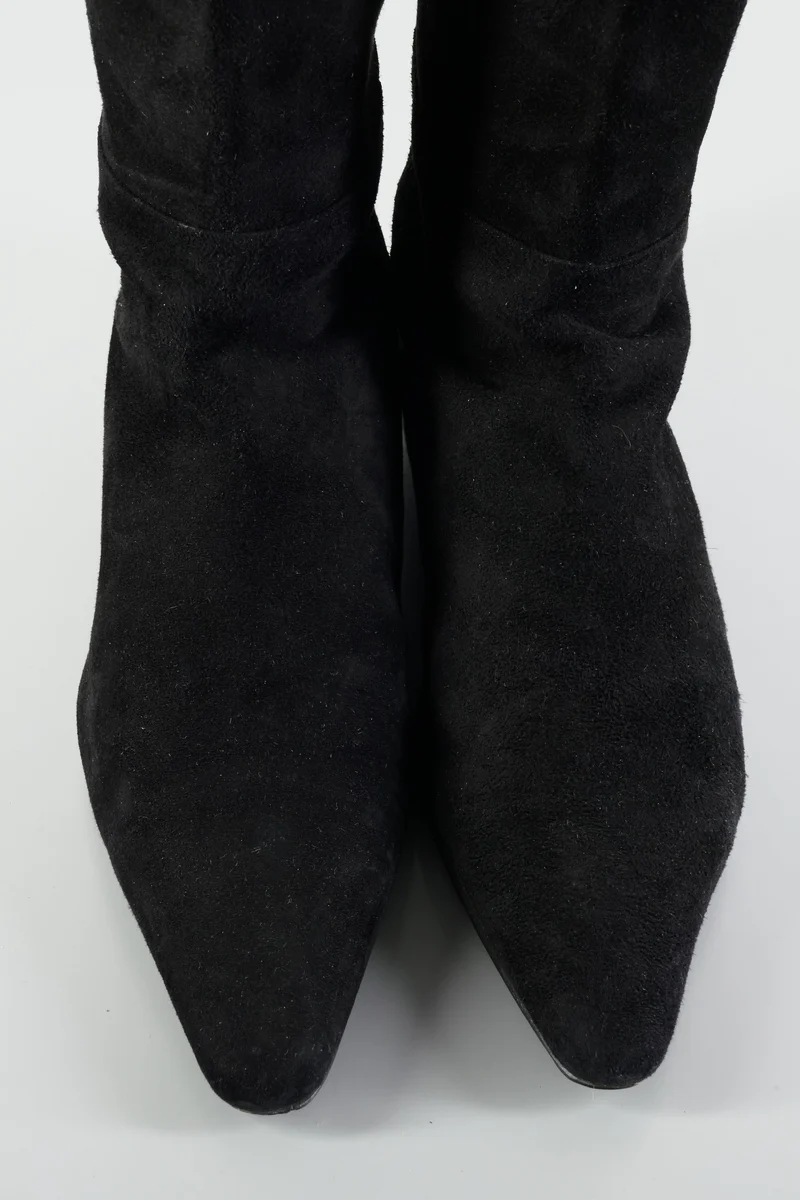 Overknees Wildleder schwarz