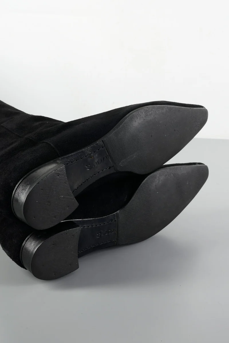 Overknees Wildleder schwarz