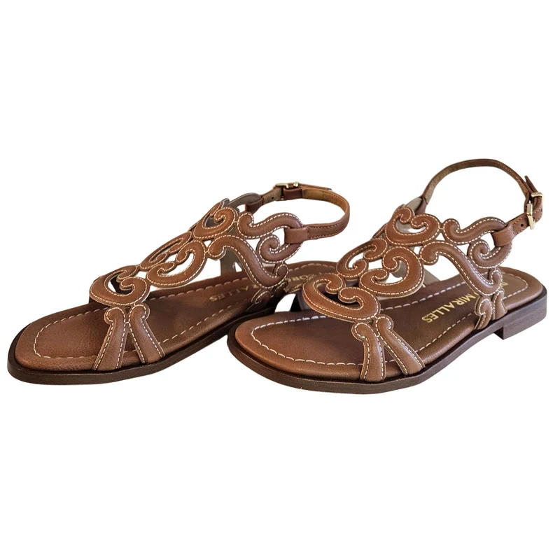Pedro Miralles, flache Sandalette in Braun