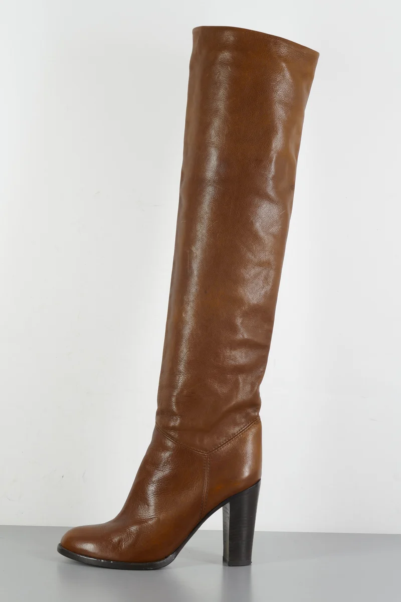 Hohe Stiefel Leder kastanie