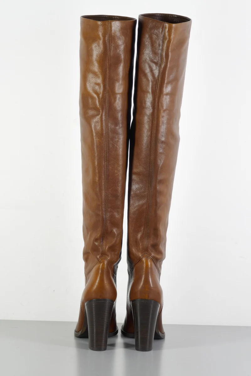 Hohe Stiefel Leder kastanie