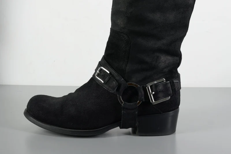 Overknees Wildleder schwarz