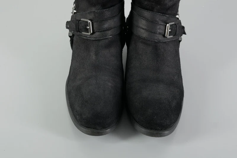 Overknees Wildleder schwarz