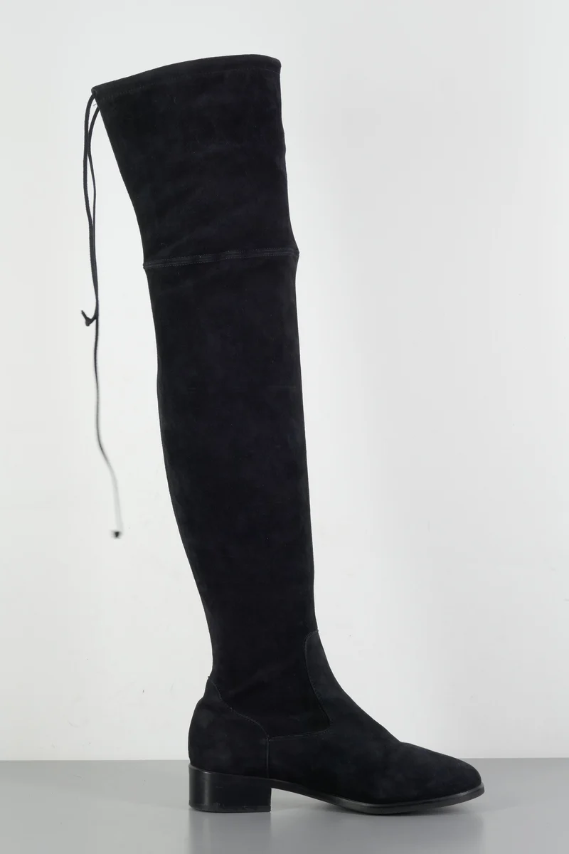 Overknees Wildleder schwarz