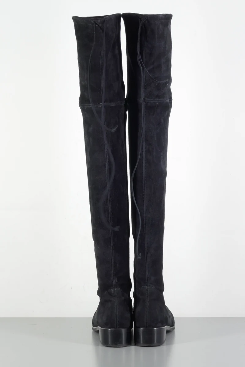 Overknees Wildleder schwarz