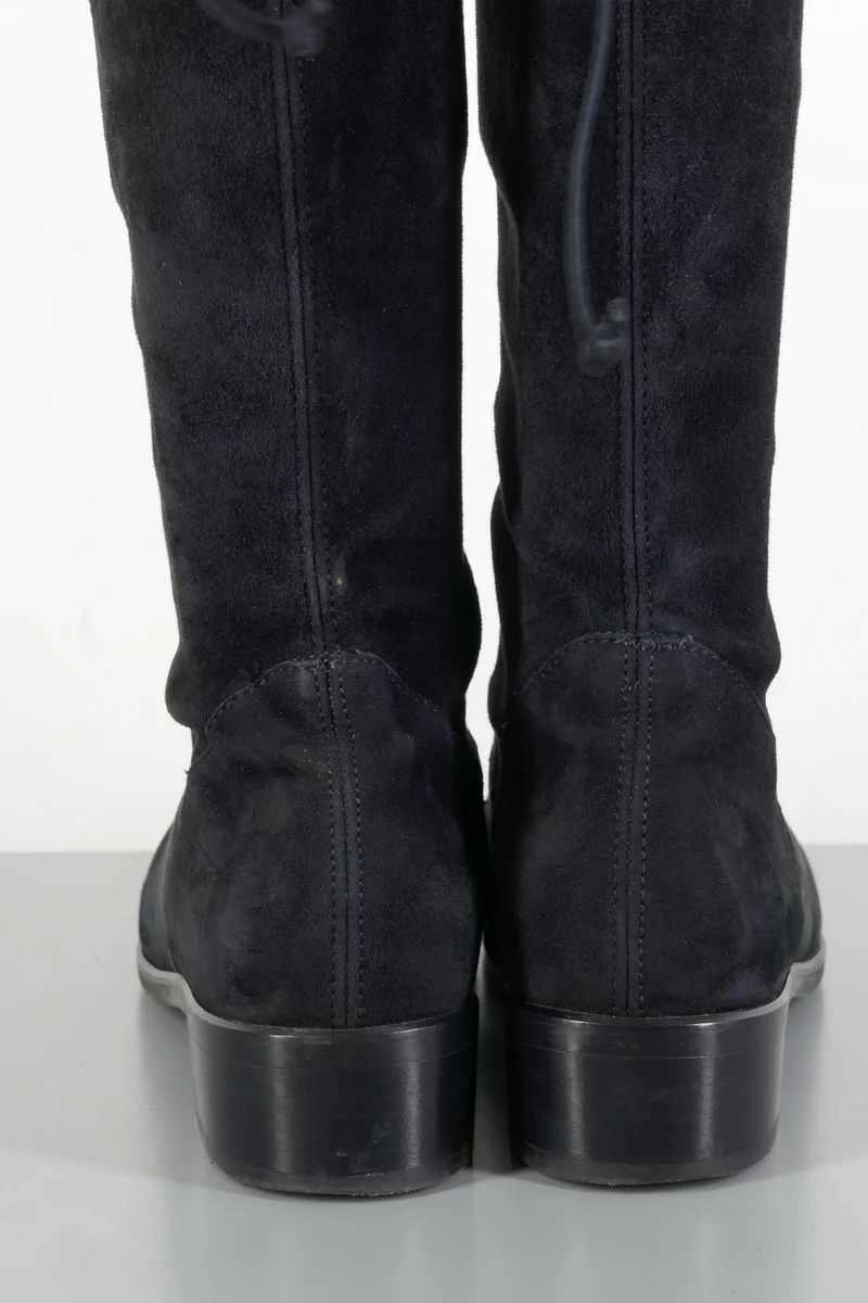Overknees Wildleder schwarz