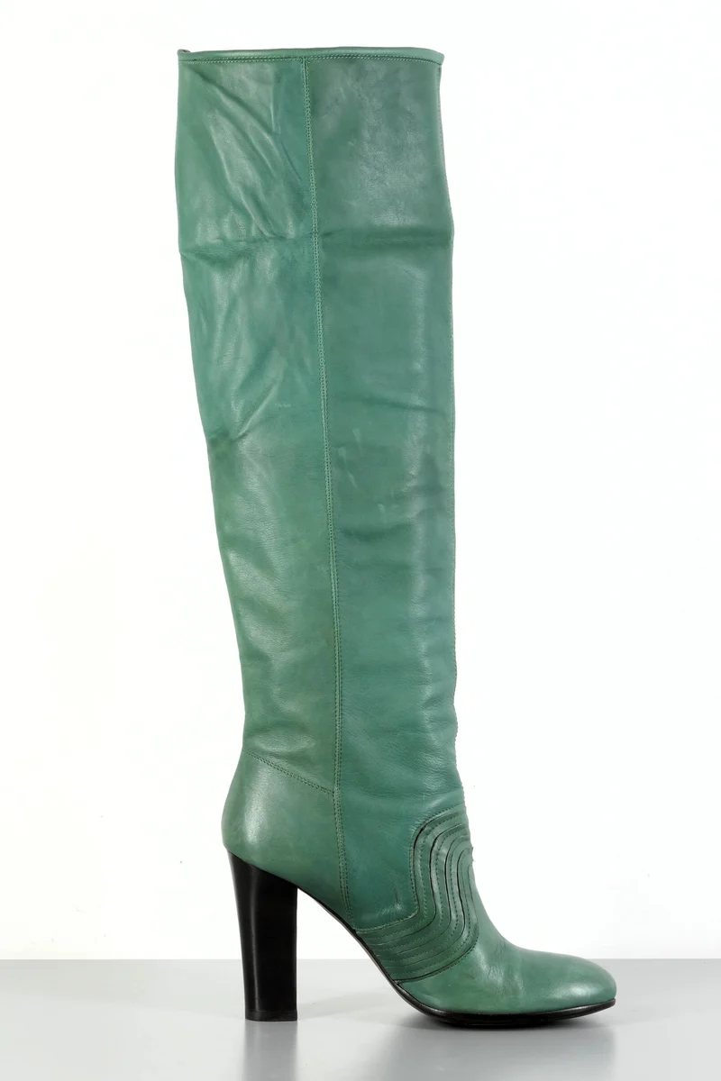 Hohe Stiefel Leder grün