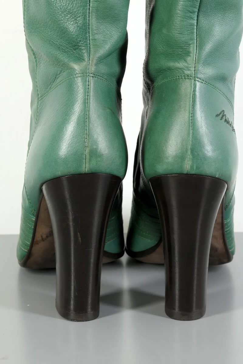Hohe Stiefel Leder grün