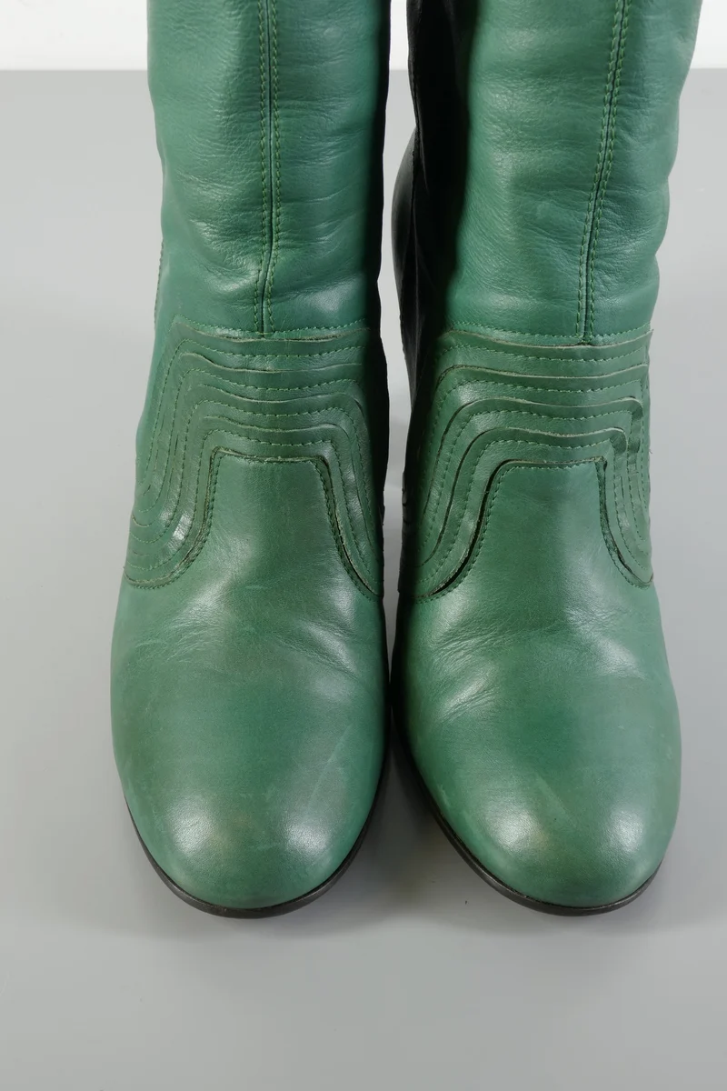 Hohe Stiefel Leder grün