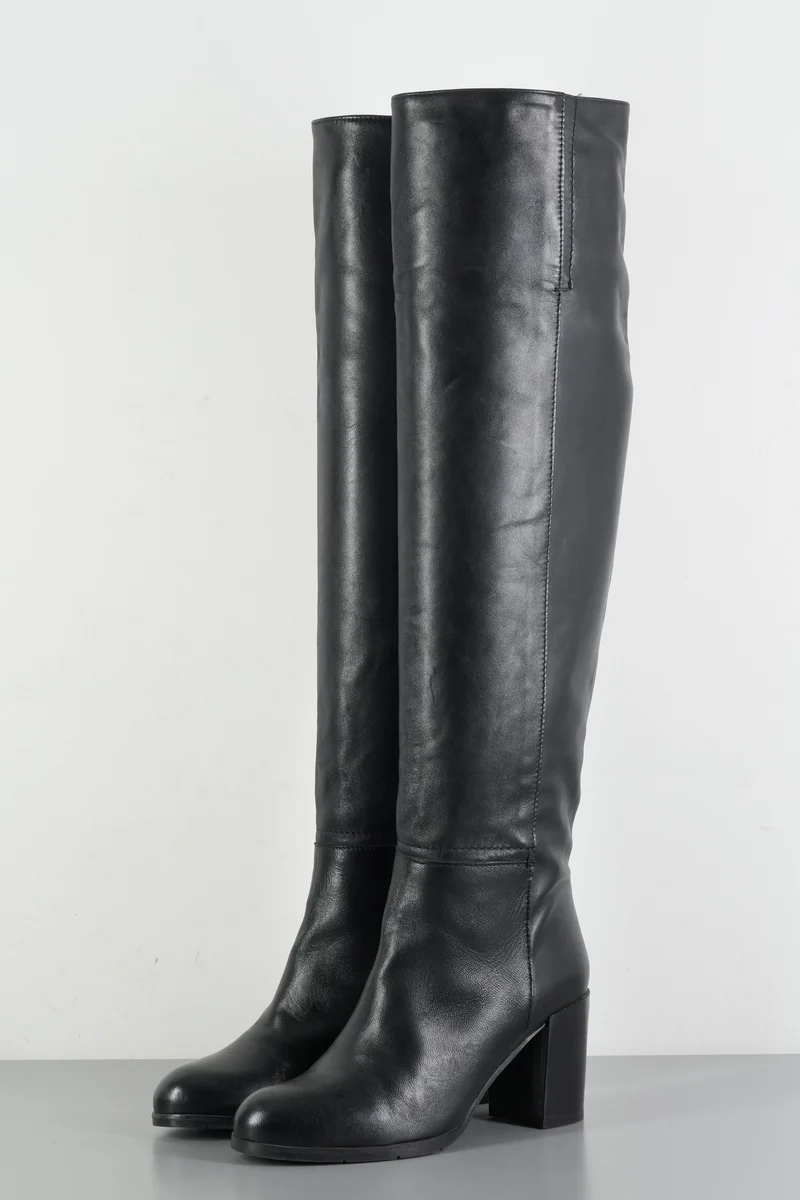 Hohe Stiefel Leder schwarz
