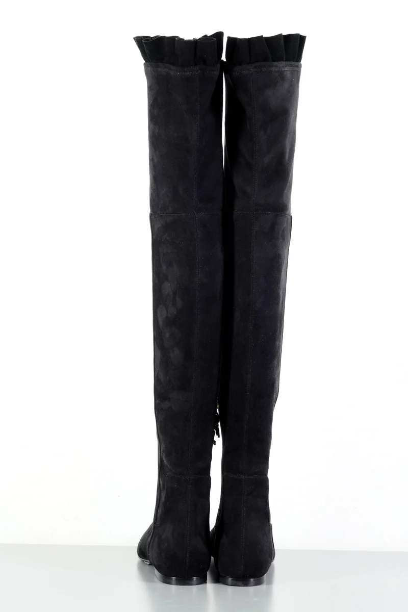 Overknees Wildleder schwarz