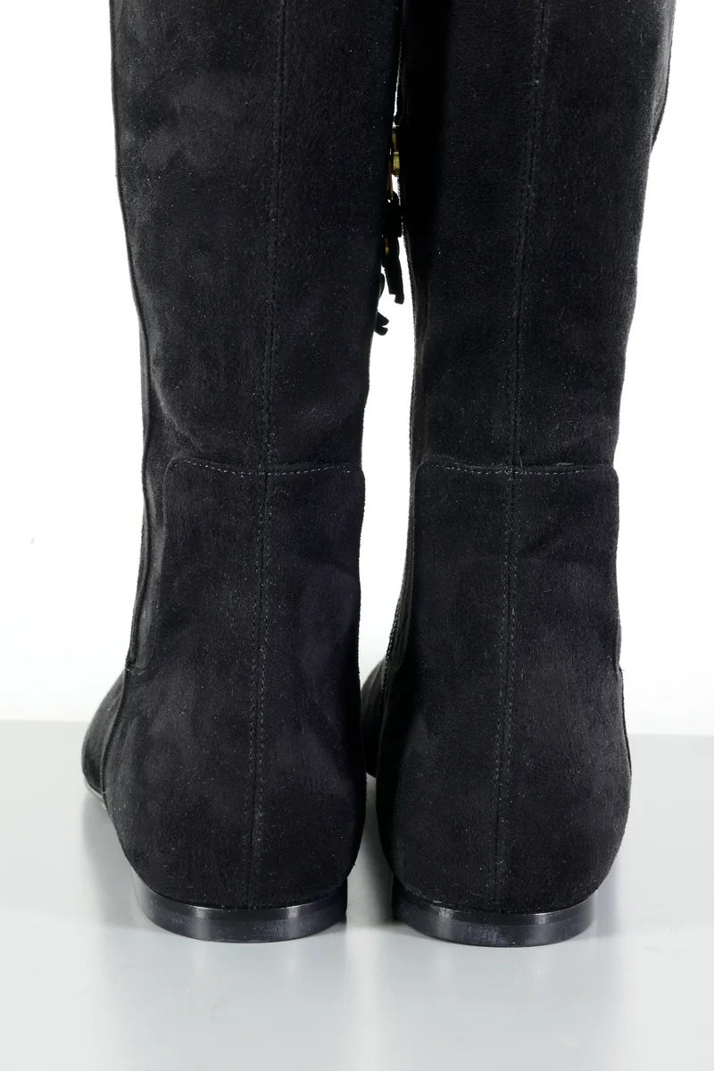 Overknees Wildleder schwarz