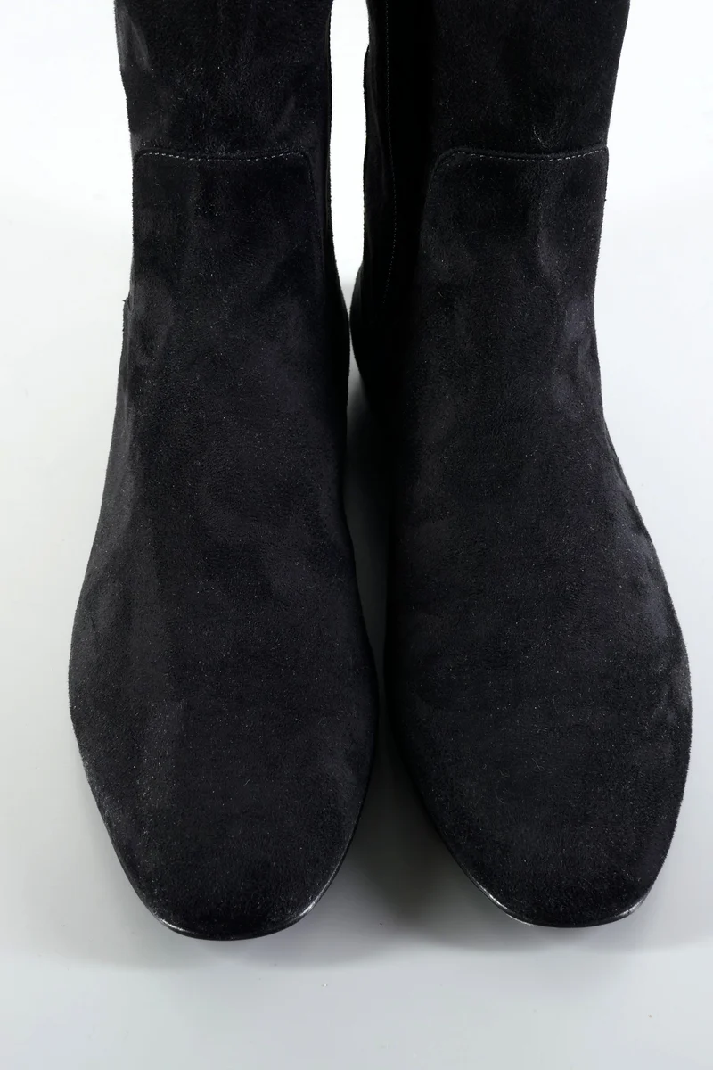 Overknees Wildleder schwarz
