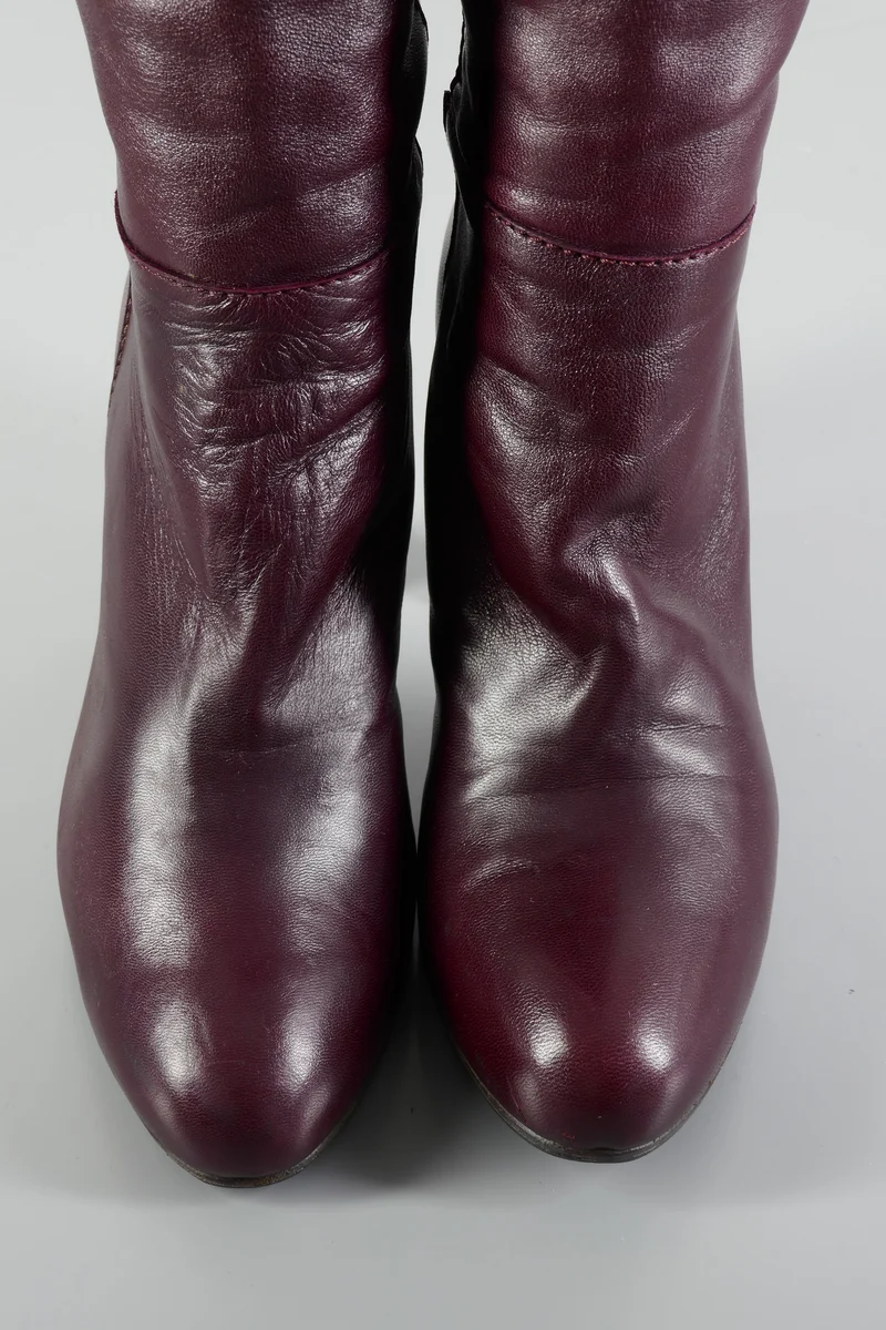 Overknees Leder bordeaux