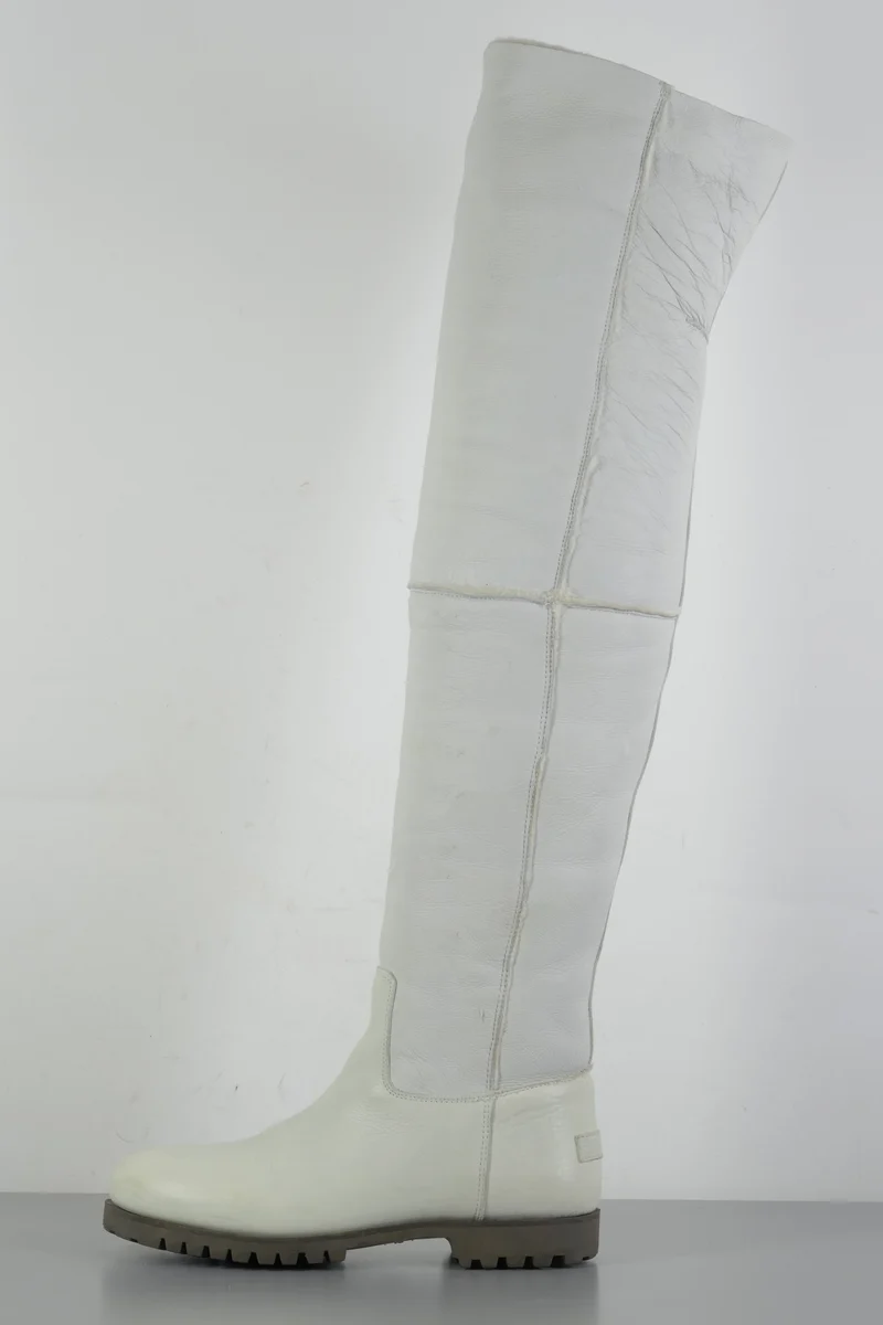 Overknees Leder weiß