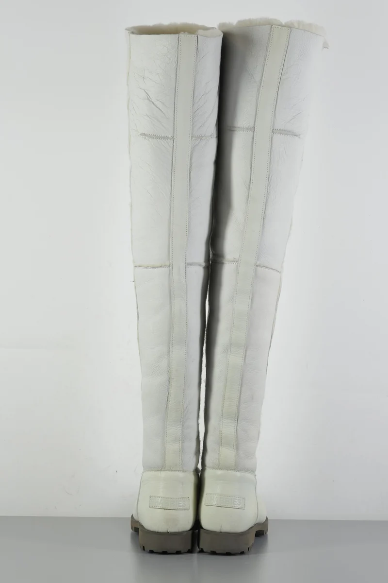 Overknees Leder weiß
