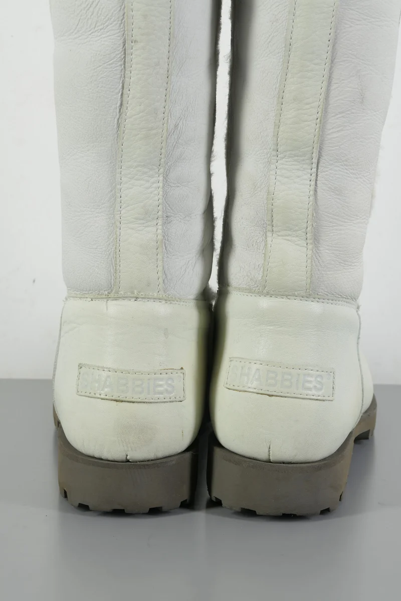 Overknees Leder weiß