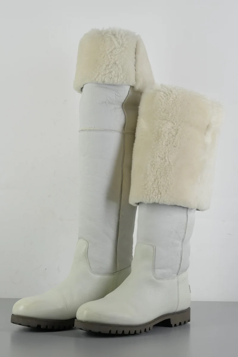 Overknees Leder weiß