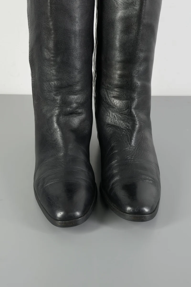 Vintage-Stiefel Leder schwarz