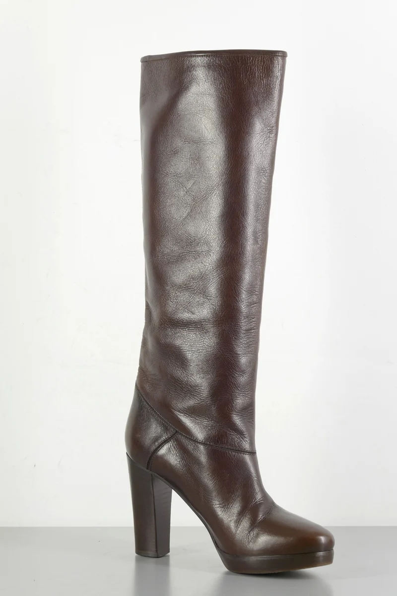Stiefel Leder kastanie