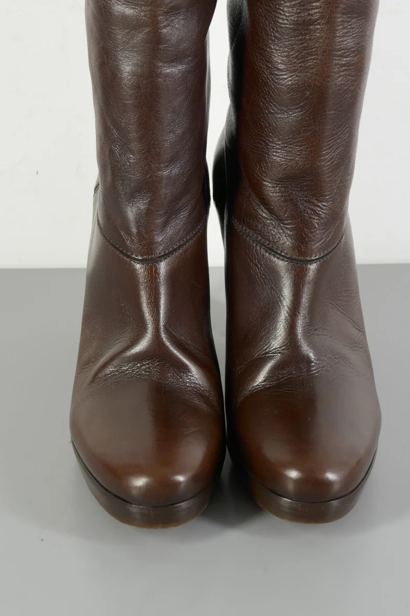 Stiefel Leder kastanie