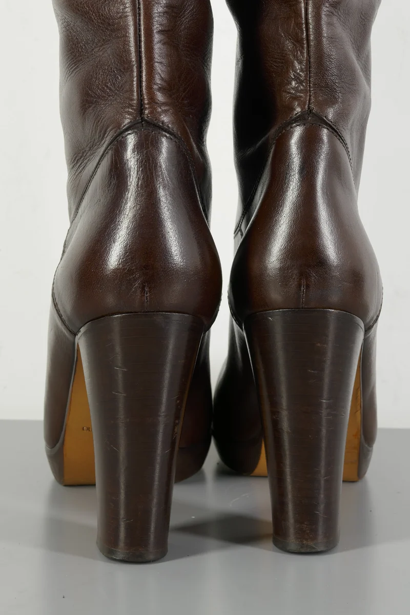 Stiefel Leder kastanie