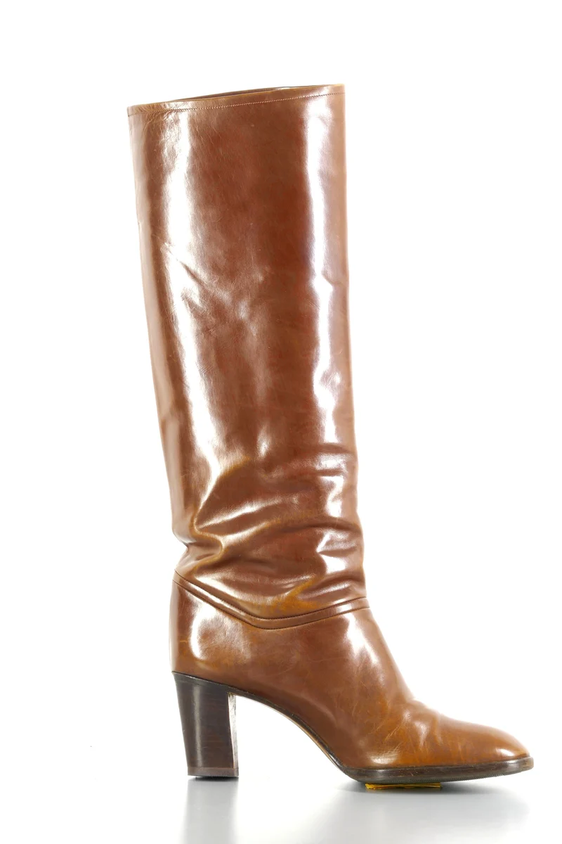 Vintage-Stiefel Leder cognac