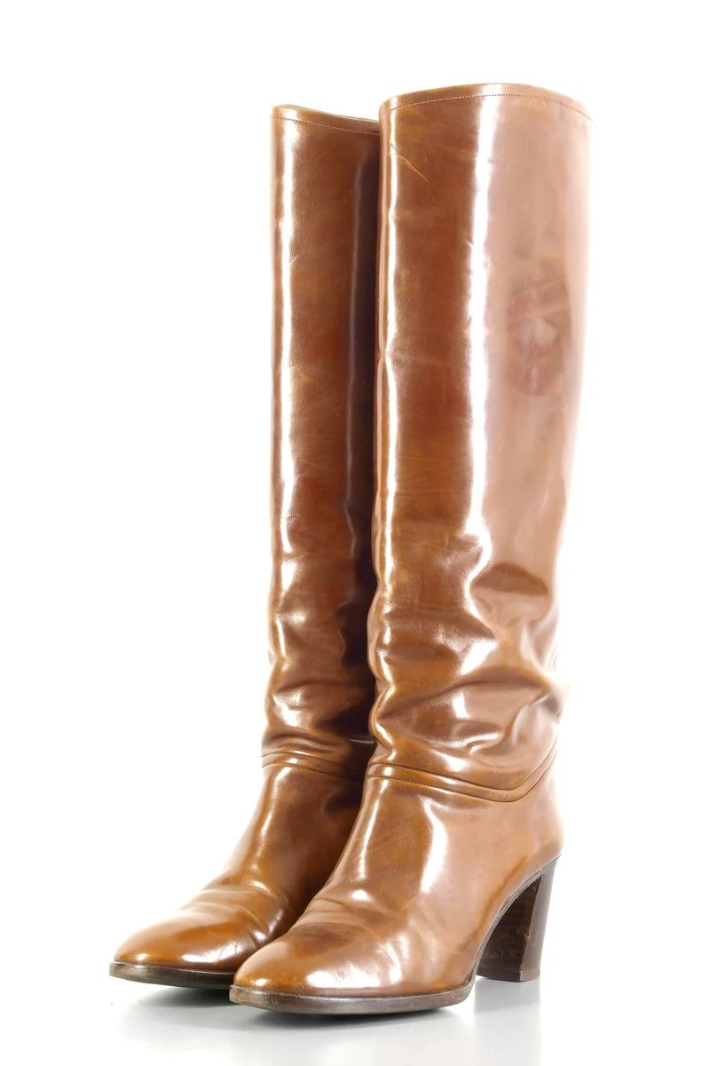 Vintage-Stiefel Leder cognac