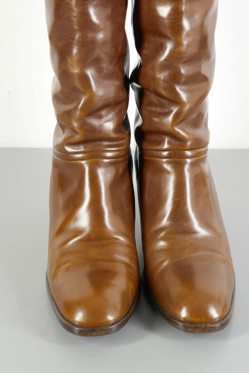 Vintage-Stiefel Leder cognac