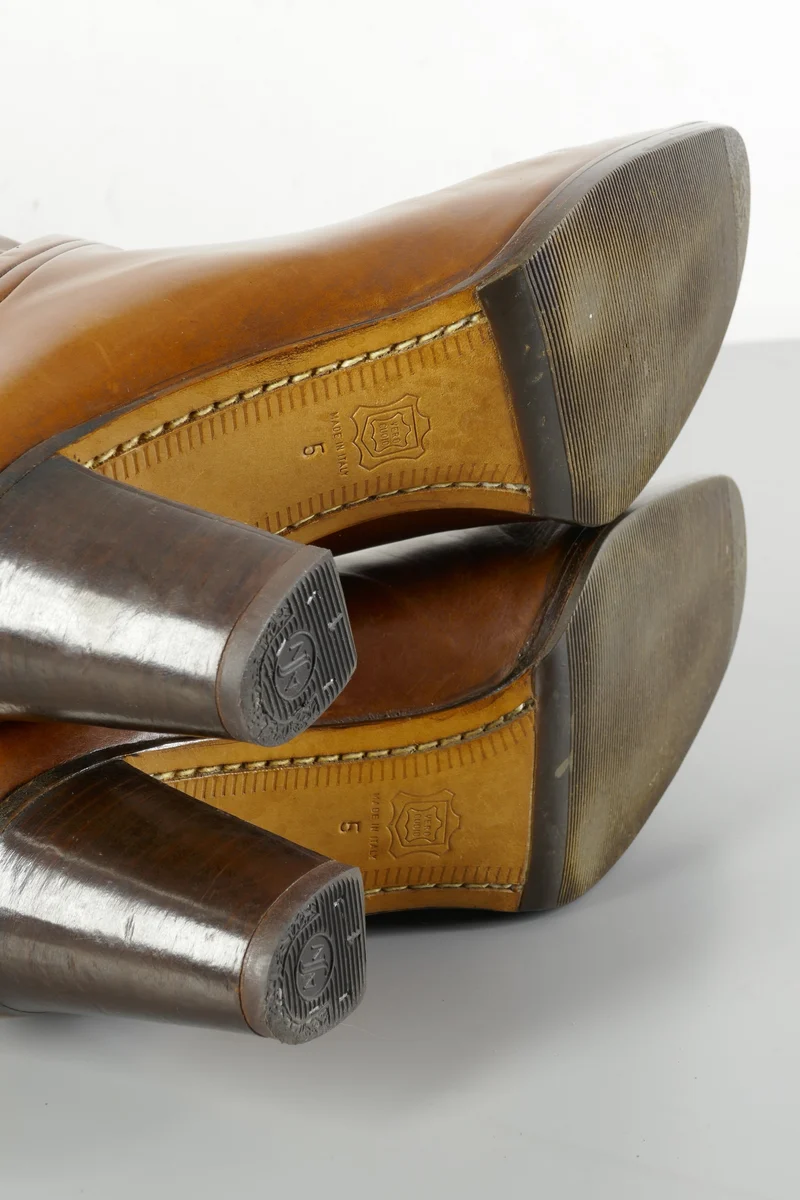 Vintage-Stiefel Leder cognac