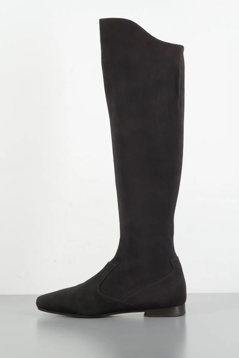 Hohe Stiefel Wildleder dunkelbraun