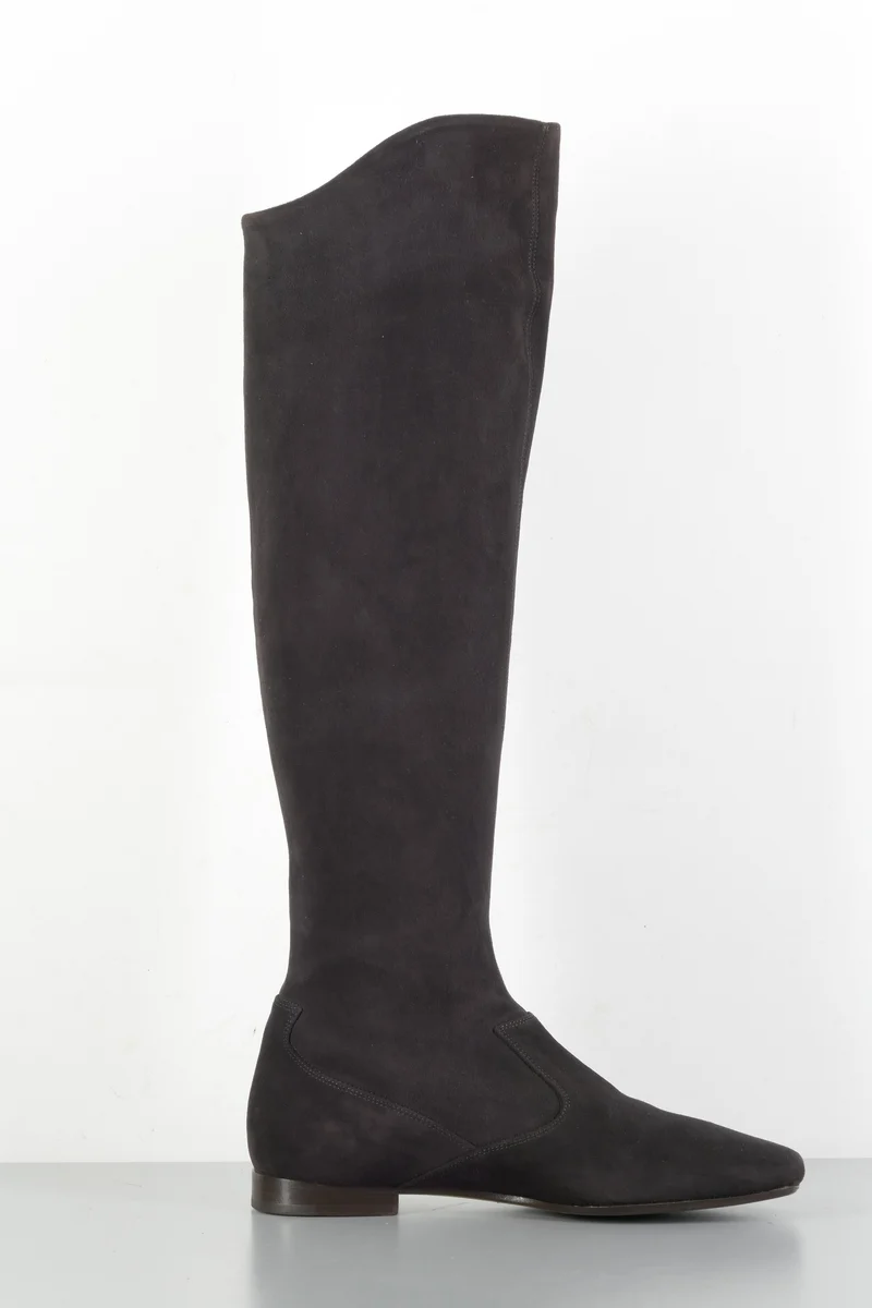 Hohe Stiefel Wildleder dunkelbraun