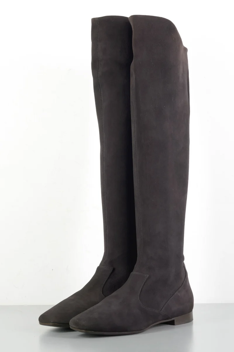 Hohe Stiefel Wildleder dunkelbraun