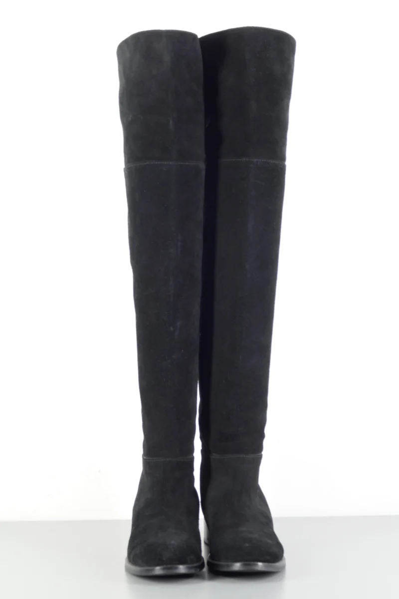 Overknees Wildleder schwarz