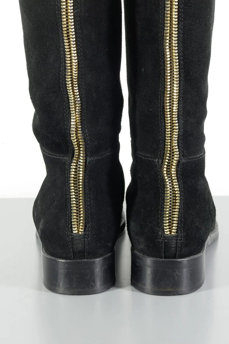 Overknees Wildleder schwarz