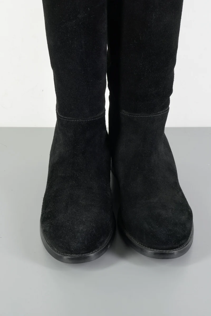 Overknees Wildleder schwarz