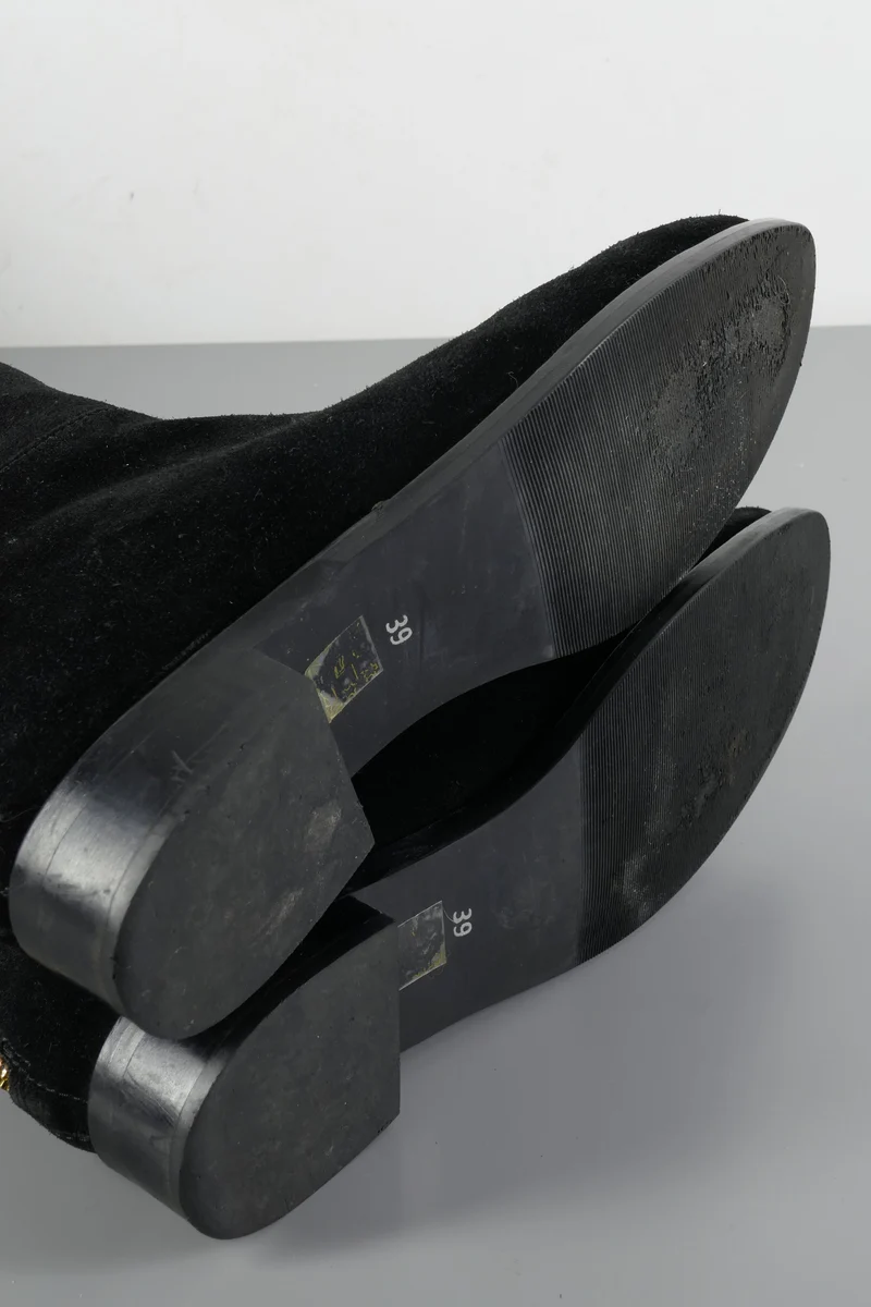 Overknees Wildleder schwarz