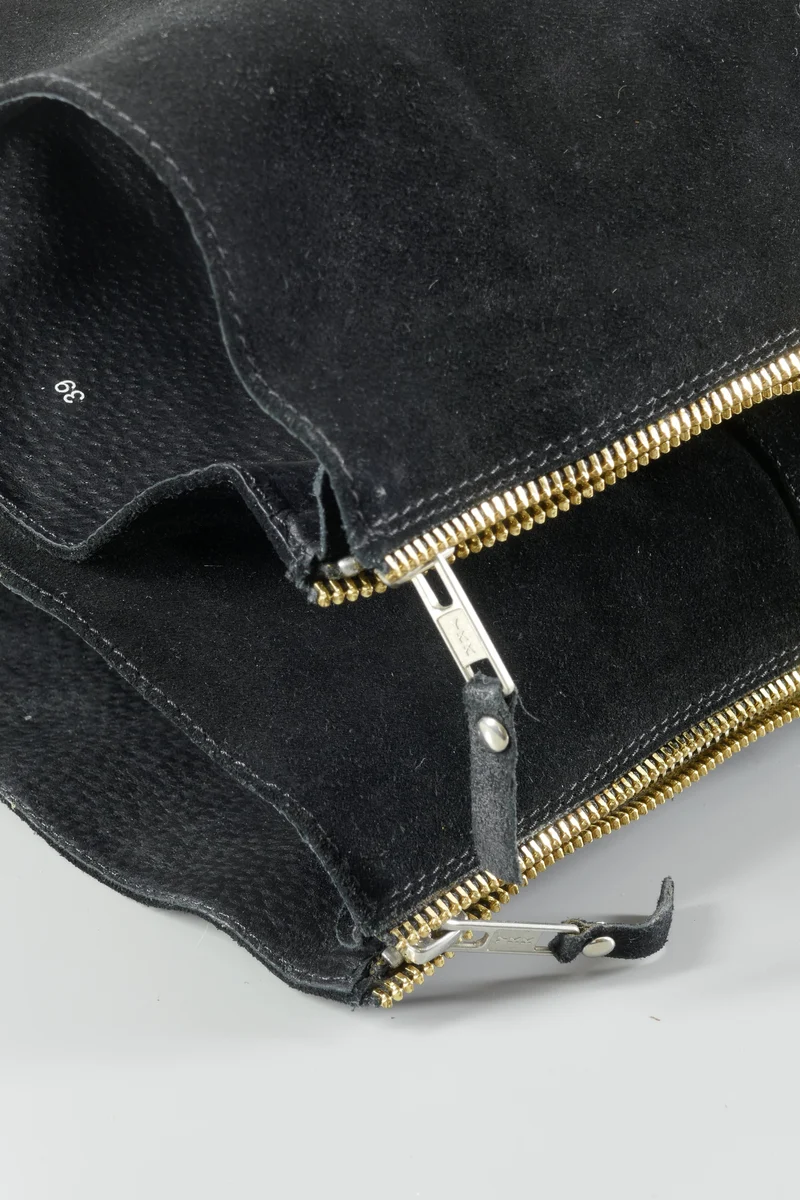 Overknees Wildleder schwarz