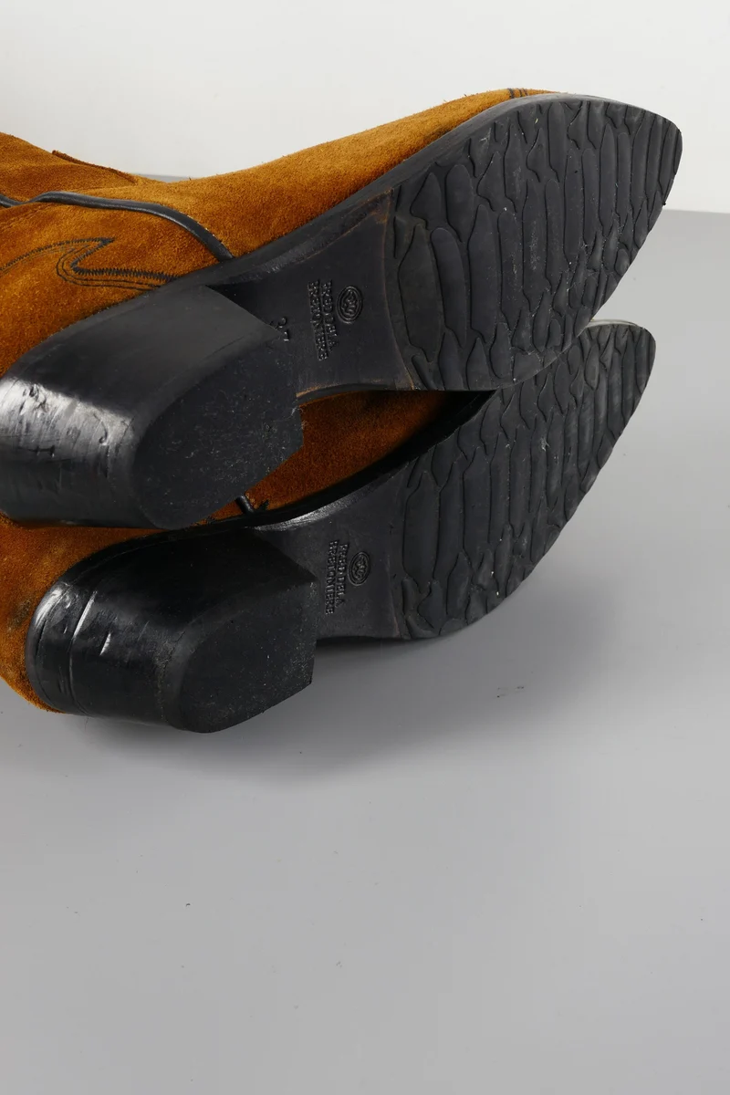 Hohe Stiefel Wildleder cognac
