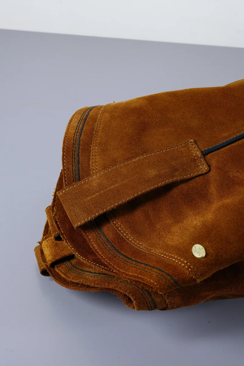 Hohe Stiefel Wildleder cognac