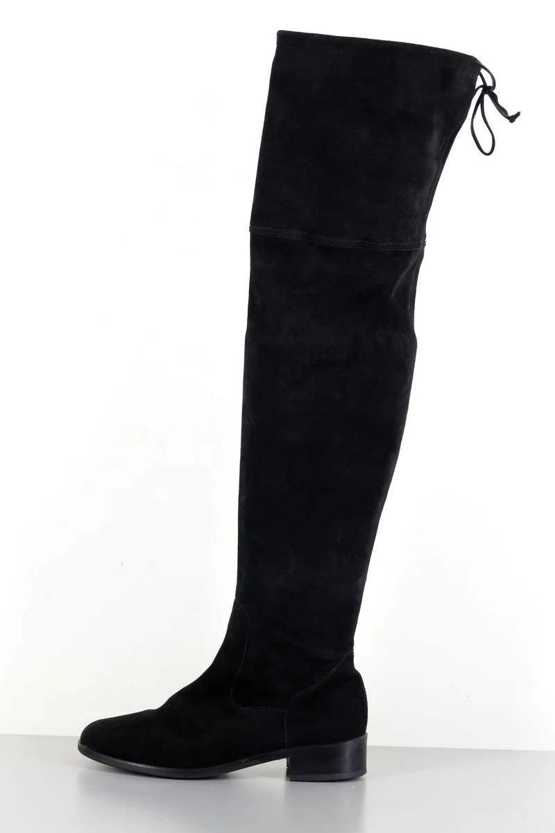 Overknees Wildleder schwarz