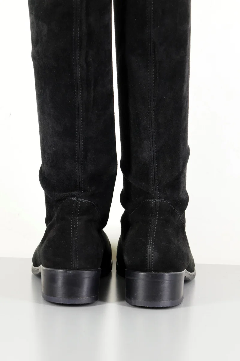 Overknees Wildleder schwarz