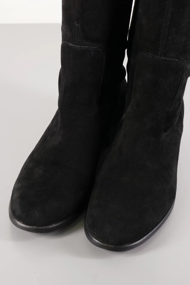 Overknees Wildleder schwarz