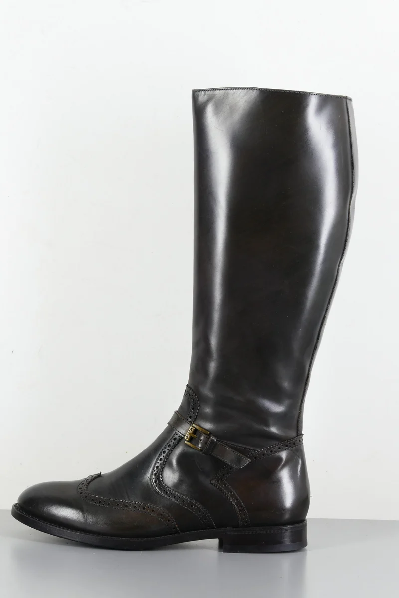 Stiefel Leder dunkelgrün