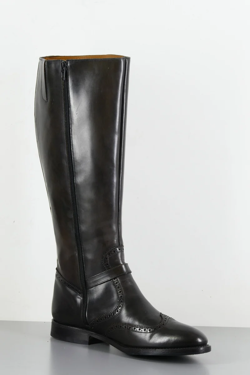 Stiefel Leder dunkelgrün