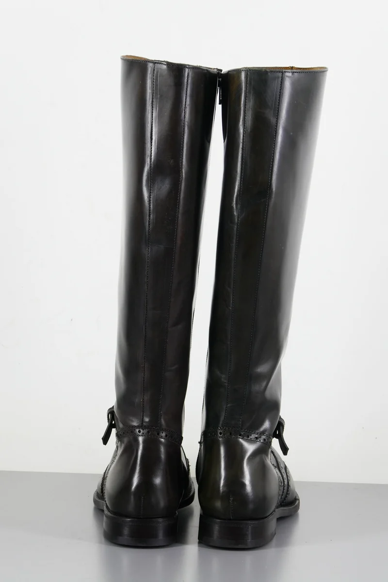 Stiefel Leder dunkelgrün