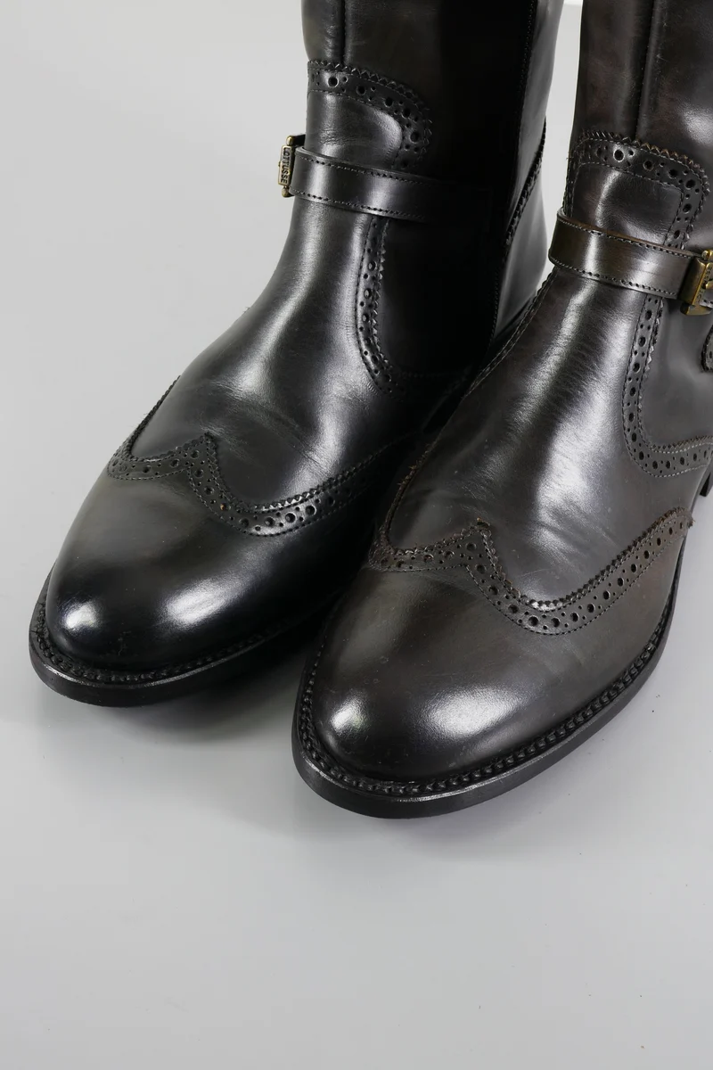 Stiefel Leder dunkelgrün