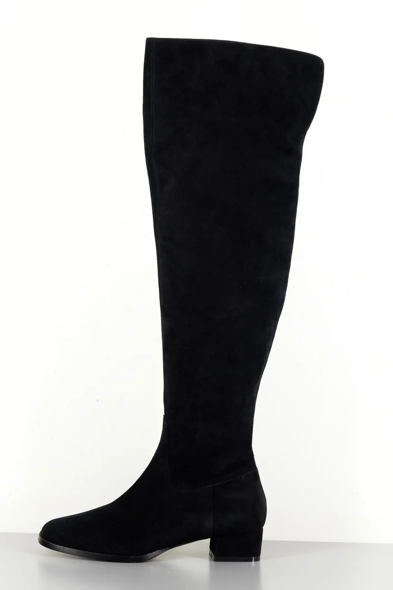 Overknees Wildleder schwarz