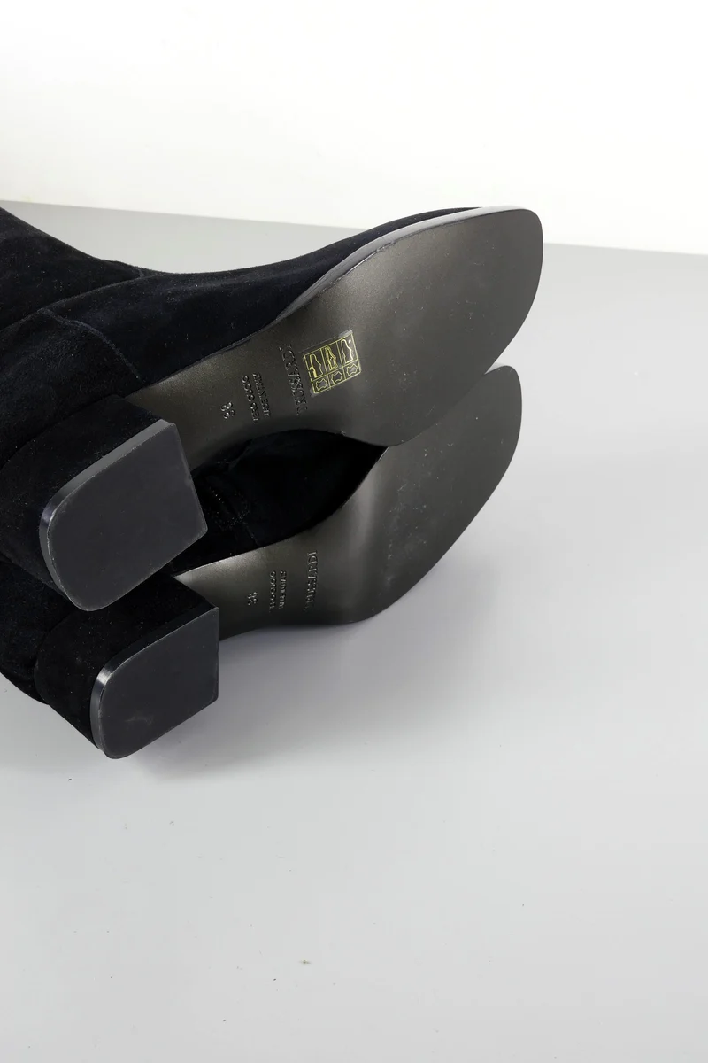 Overknees Wildleder schwarz